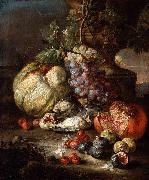 RUOPPOLO, Giovanni Battista Still Life with Fruit and Dead Birds in a Landscape Germany oil painting artist